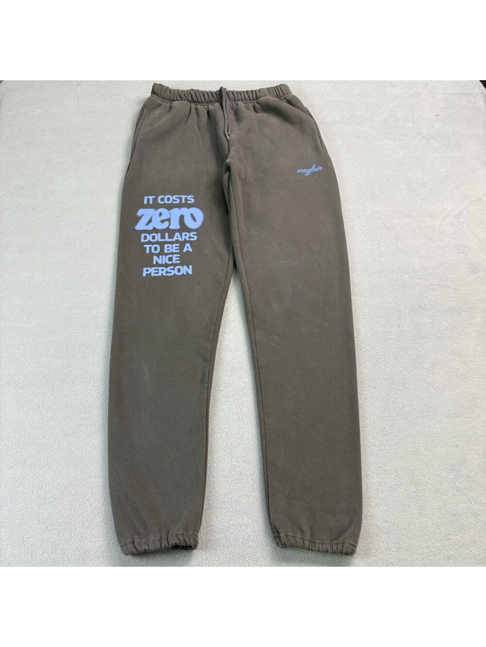 The Mayfair Group Zero To Be A Be A Nice Person Jogger Sweatpants Womens XS Gray